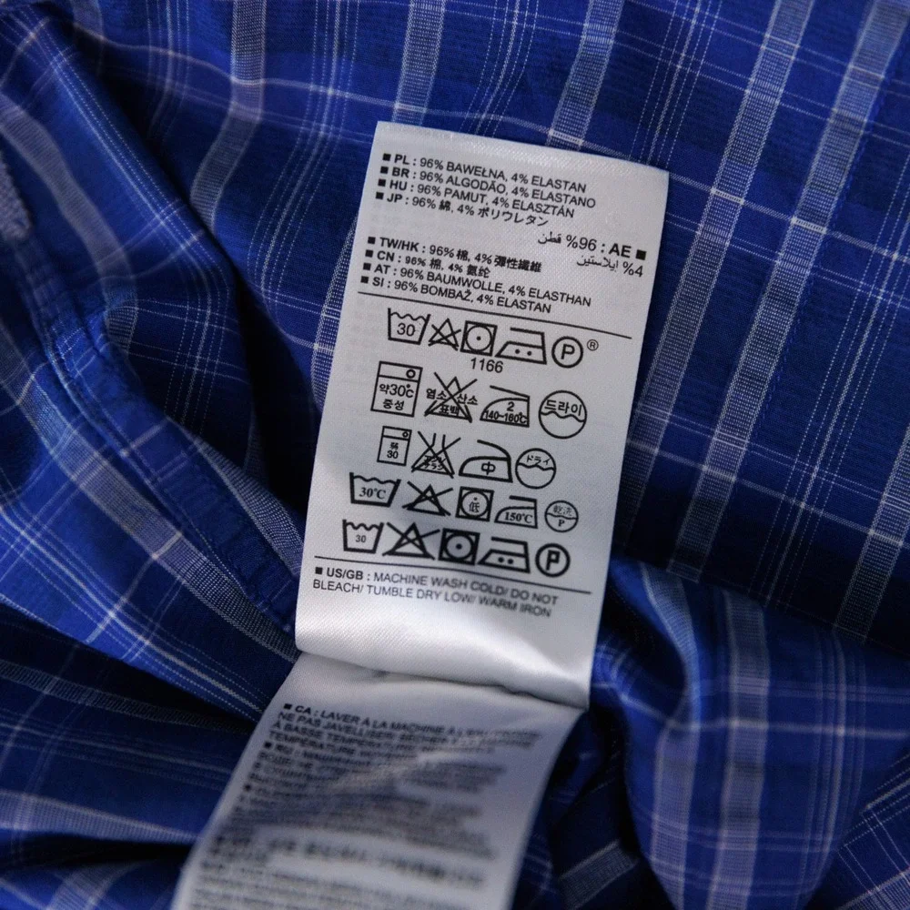 Banana Republic Mens Slim Fit Blue Plaid Long Sleeve Button Down Shirt Large